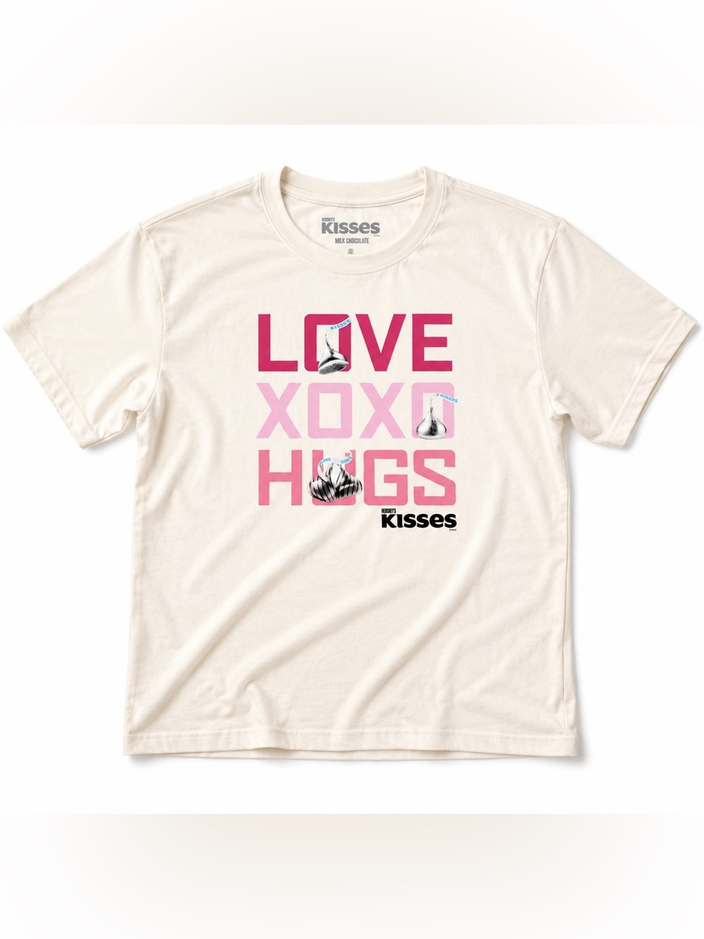 Girl’s Hershey’s Kisses “Love XOXO Hugs” Graphic T-Shirt – Size M (8) Brand New